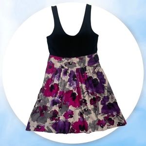 Express Floral & Black Sleeveless Fit & Flare Dress Size 4